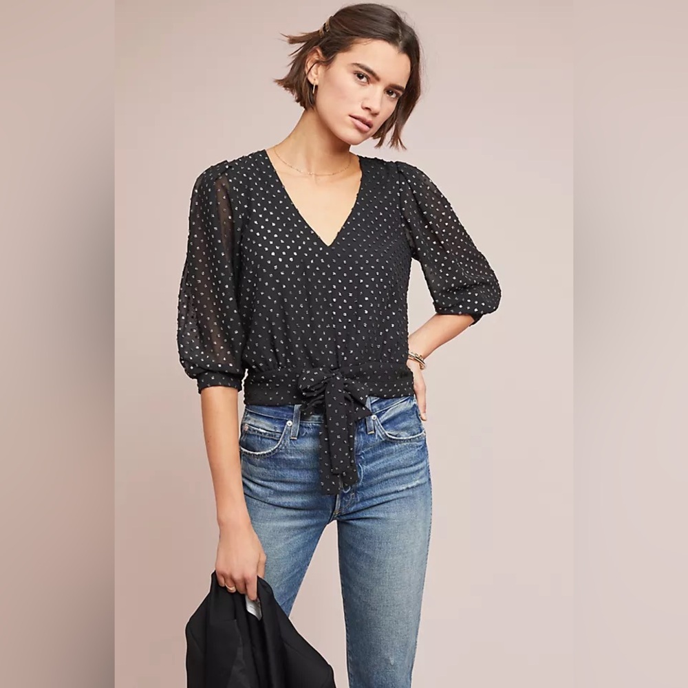 NWT Anthropologie McGuire ‘Only Eyes For You’ Blouse Large - Picture 3 of 16